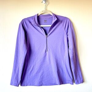Lavender Purple Avia Medium Athletic Top Sweater Sweatshirt Quarter Zip Fall Gym